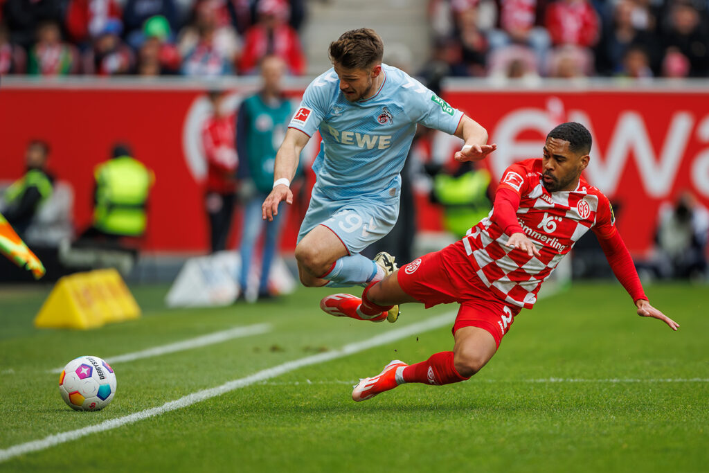 , FSV Mainz 05 vs 1. FC Koeln, Fussball, 1. Bundesliga, 31. Spieltag, Saison 2023/2024, 28.04.2024

Foto: Eibner-Pressefoto/Alexander Neis

DFB regulations prohibit any use of photographs as image sequences and/or quasi-video.
Editorial Use ONLY
National and International News Agencies OUT